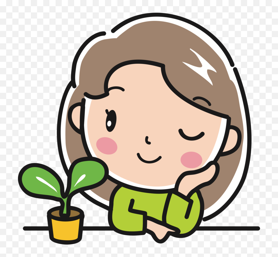 Emotionarthappiness Png Clipart - Royalty Free Svg Png Cartoon Girl With Plant Emoji,Emotion Cartoon Images