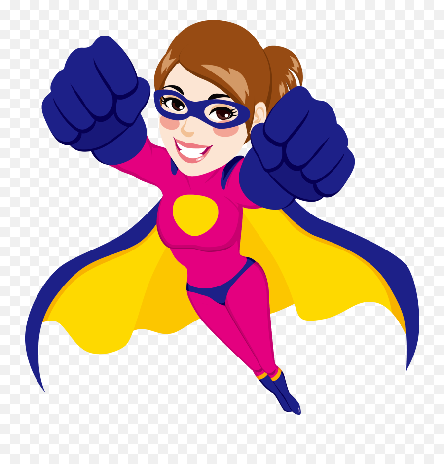 Superwoman Cartoon Superman Clipart Png - Female Superhero Cartoon Png Emoji,Superman Emoticon Thumb Up