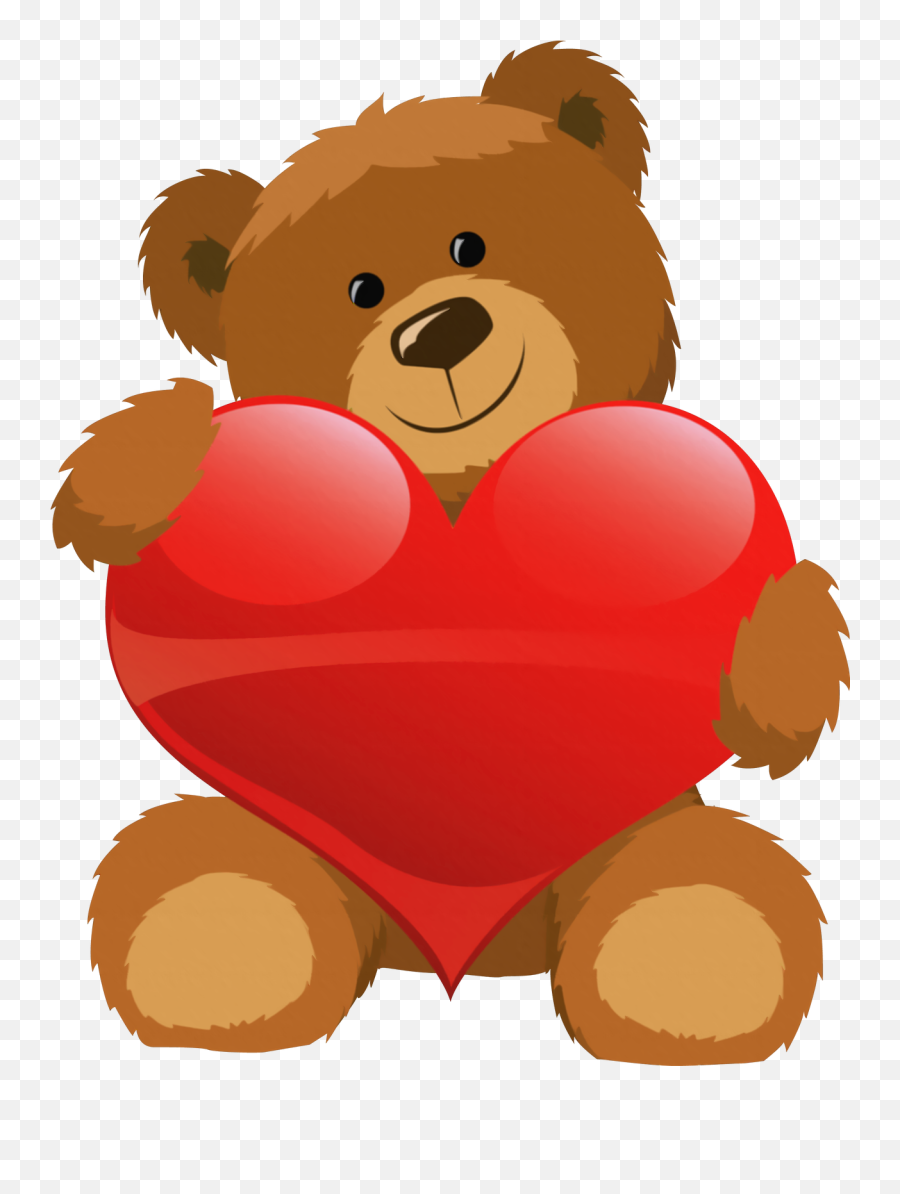 Library Of Teddy Bear Holding Heart Clip Black And White - Valentines Day Teddy Bear Clipart Emoji,Cute Christmas Emoticons Bear