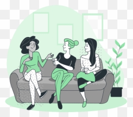 Hang Out By Freepik Stories Svg Png Illustrationsocial - Cartoon Friends Hanging Out Art Emoji,Emotions Mercy Overwatch