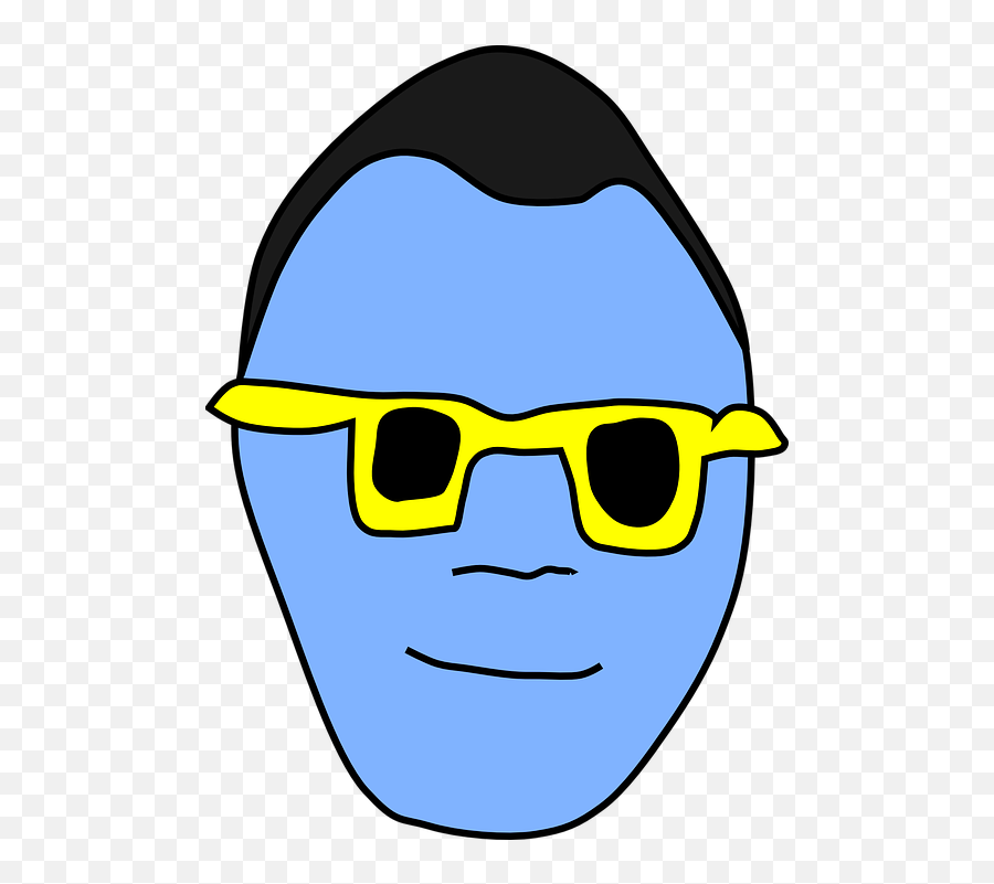 Free Photo Yellow Head Dark Sunglasses Frame Blue Glasses - Cool Clip Art Emoji,Emotion Sunglasses Brain Waves
