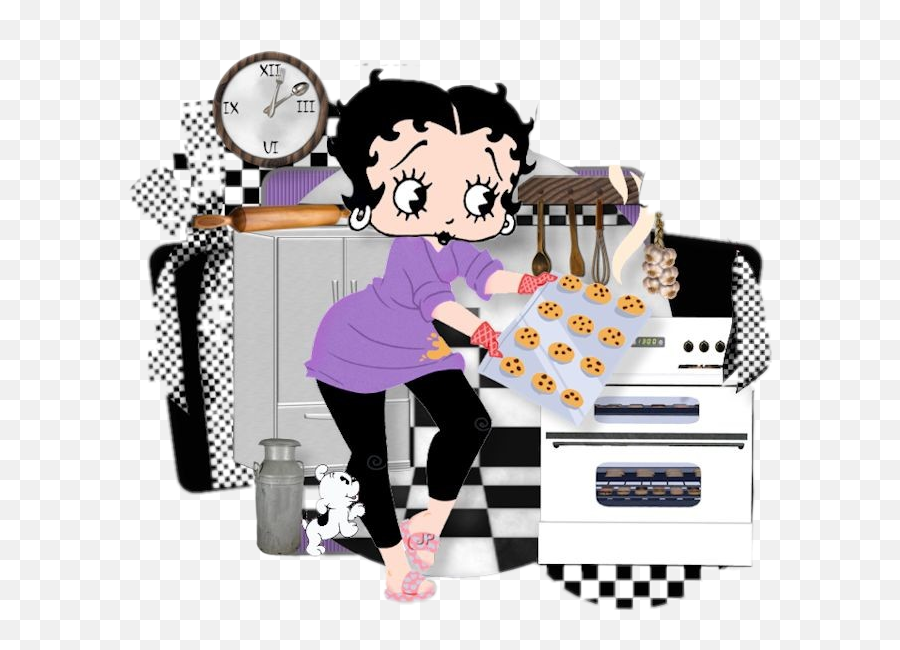 Bettyboop Cartoon Coffee Chef Sticker - Messy Emoji,Betty Boop Emoji