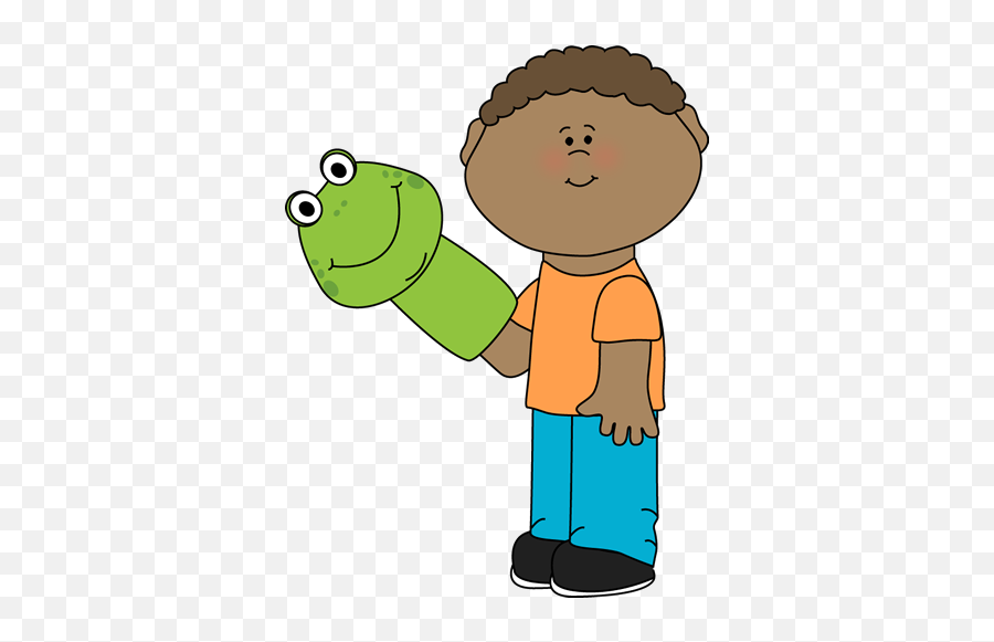 Little Boy Playing With A Puppet Boys Clip Art Png - Clipartix Puppet Clipart Emoji,Makeva Frog Emoticon