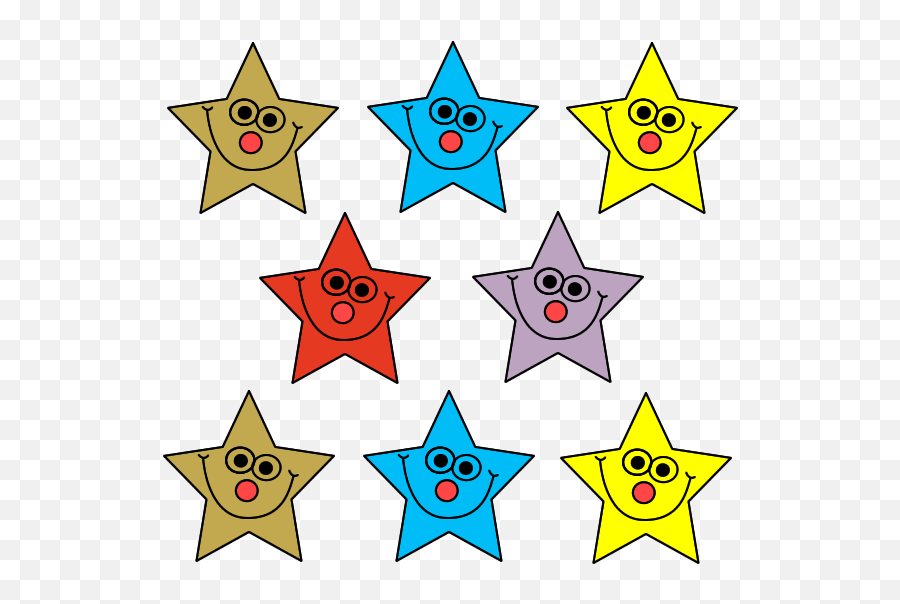 Sticker Smiley Stars Variety Sheet - Quality Vs Quantity Emoji,Star Emoticons Png