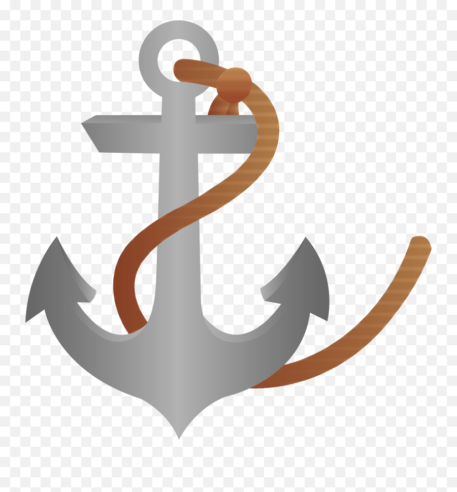 Ship Anchor With Rope Free Clip Art - Anchor Pirate Clip Art Emoji,Nautical Emojis Anchor