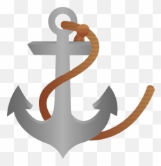 Ship Anchor With Rope Free Clip Art - Anchor Pirate Clip Art Emoji,Nautical Emojis Anchor