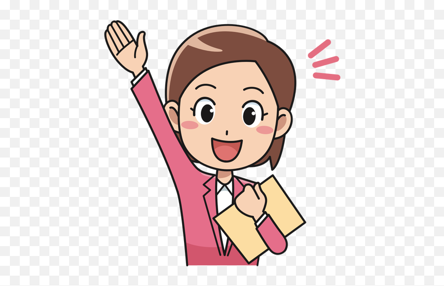 Enthused Female Office Worker Emoji,Emotion Chartoon