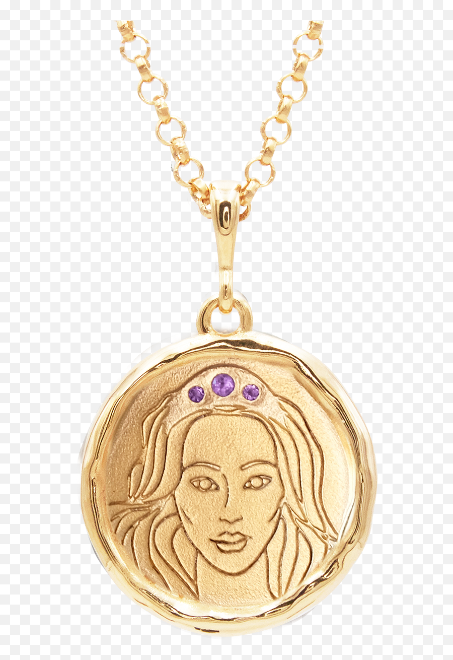 Hecate Goddess Of Magic Triple Amethyst Medallion Necklace Emoji,Godess Of Emotion
