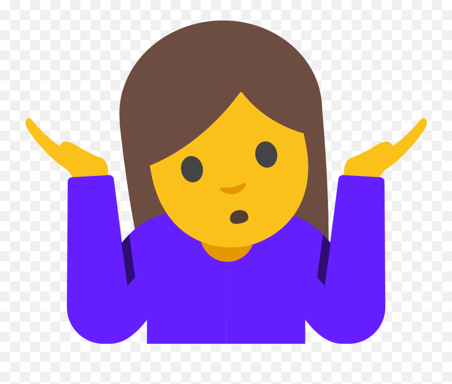 Woman Shrugging Emoji Clipart - Shrug Emoji Png,Shrug Emoticon