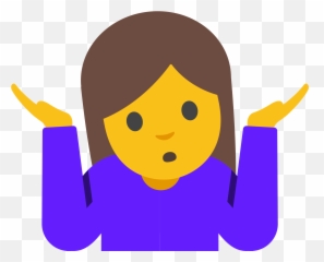 Woman Shrugging Emoji Clipart - Shrug Emoji Png,Shrug Emoticon