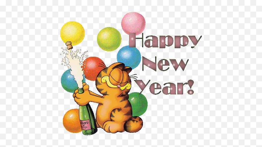 Happy New Year Animated - Happy New Year Garfield Emoji,Happy New Year Emoji 2019
