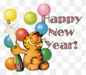 Happy New Year Animated - Happy New Year Garfield Emoji,Happy New Year Emoji 2019