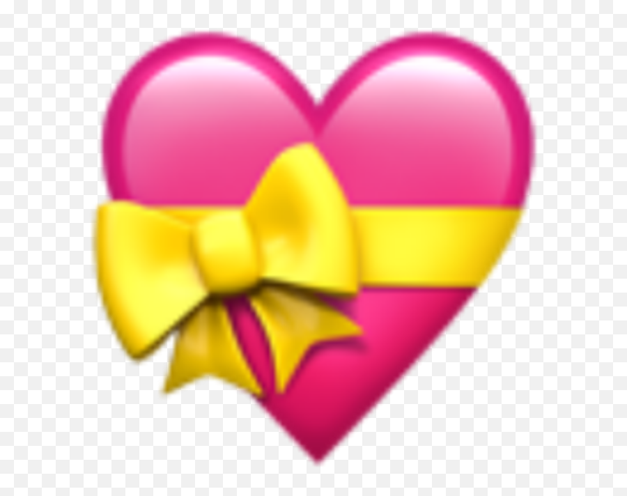 Pink Yellow Bow Heart Emoji Sticker By Sunnyyyicons,Heart Emoji Aesthetic