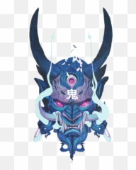 Ozrox Aesthetic Onimask Oni Mask Sticker By Z - Samurai Graffiti Mask Emoji,Japanese Mask Emoji