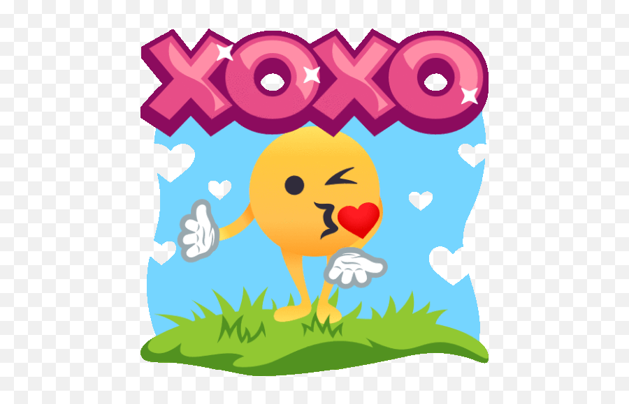 Xoxo Smiley Guy Gif - Happy Emoji,Air Hug Emoji