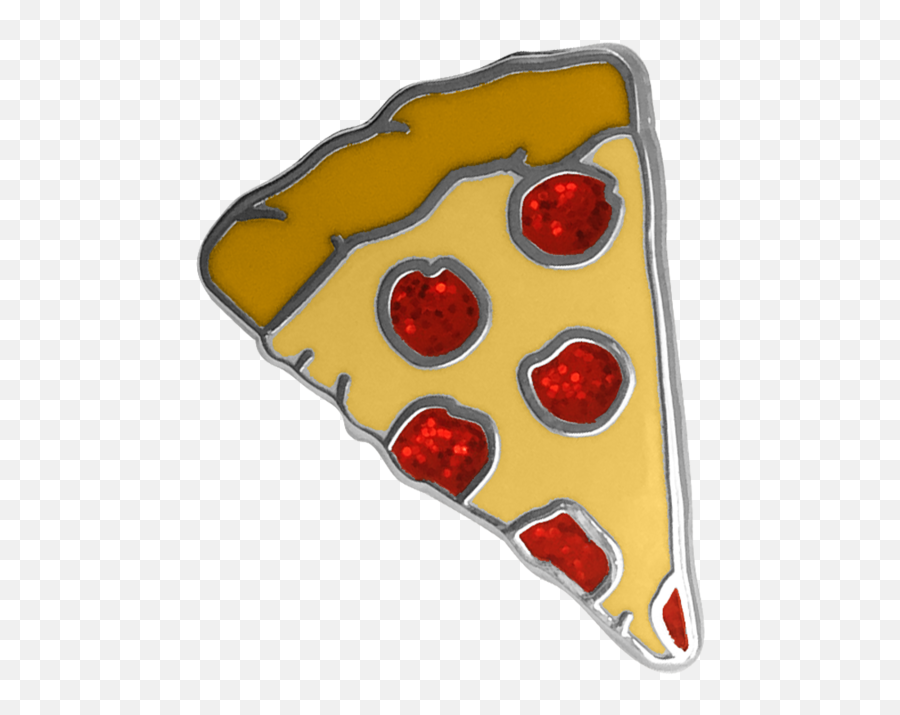 Pizza Emoji Pin With Glitter - Pizza,Emojis Pizza