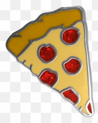 Pizza Emoji Pin With Glitter - Pizza,Emojis Pizza