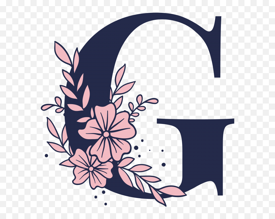 Floral Alphabet G Letter Png Transparent Image - Letter G Flower Font Emoji,How To Remove Emojis In Tumblr Descriptions