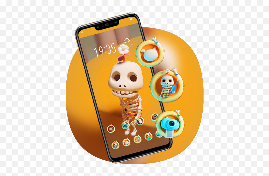 Cartoon Skull With A Flower Theme Y21l U2013 Apps Bei Google Play - Smartphone Emoji,Emotion Weihnachten Kostenlose