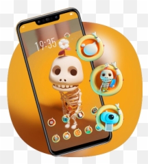 Cartoon Skull With A Flower Theme Y21l U2013 Apps Bei Google Play - Smartphone Emoji,Emotion Weihnachten Kostenlose