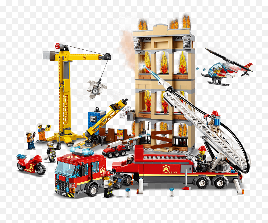 Lego City Fire Downtown Fire Brigade - Lego Downtown Fire Emoji,Bff Necklaces Emoji For 2 In Walmart