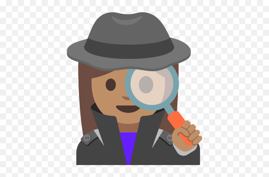 U200d Female Detective With Magnifying Glass And Skin - Imágenes De Detectives Animados Emoji,Magnifying Glass Eyes Emoji