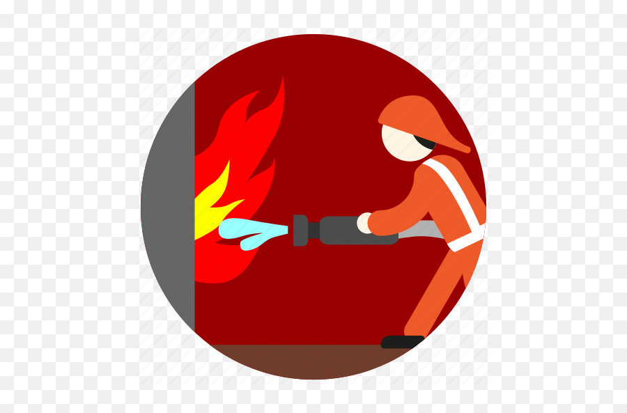 Fighter Fire Flame Hose Jobs Uniform Water Icon - Download Emoji,Emoticon Or Emoji For Masseuse