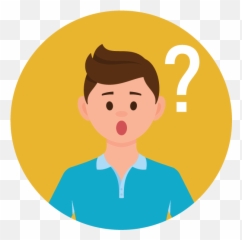 Yellow Circle Icon With Man Confused With Question - Cartoon Emoji,Yellow Circle Emoji