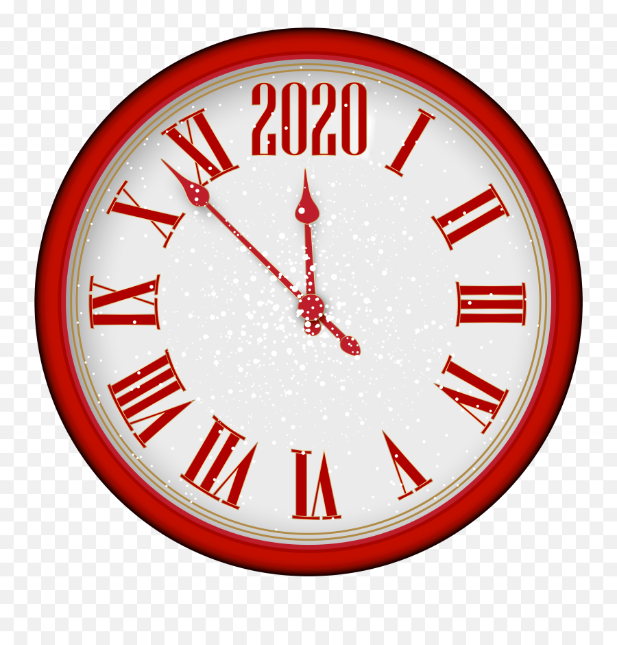 2020 New Year Red Clock Png Clip Art - 2021 New Year Clock Clipart Emoji,New Year Emoji Art