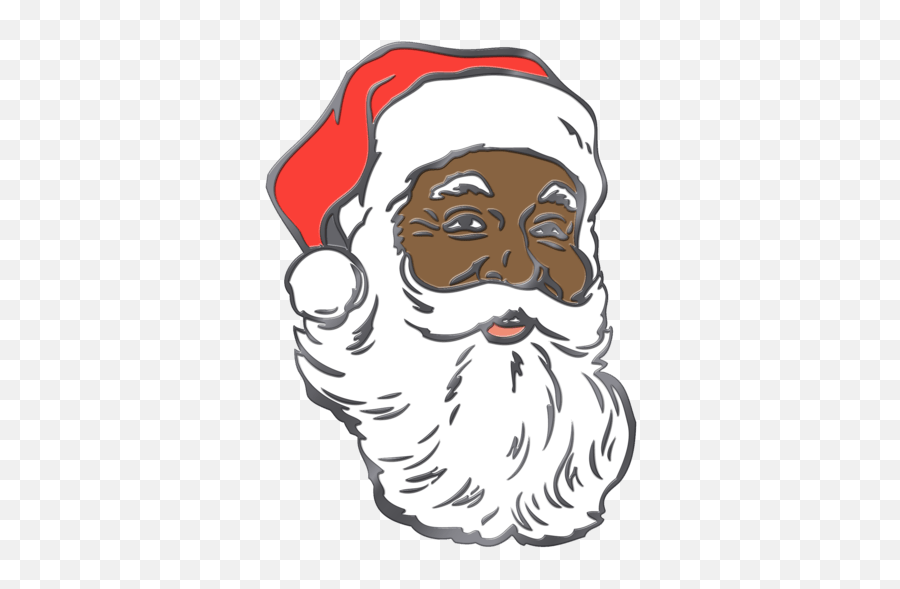 Black Santa Face - Black Santa Claus Png Emoji,Black Santa Emoji