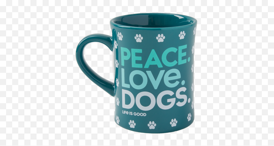 Accessories Peace Love Dogs Diner Mug Life Is Good - Serveware Emoji,Peace And Love Emoji