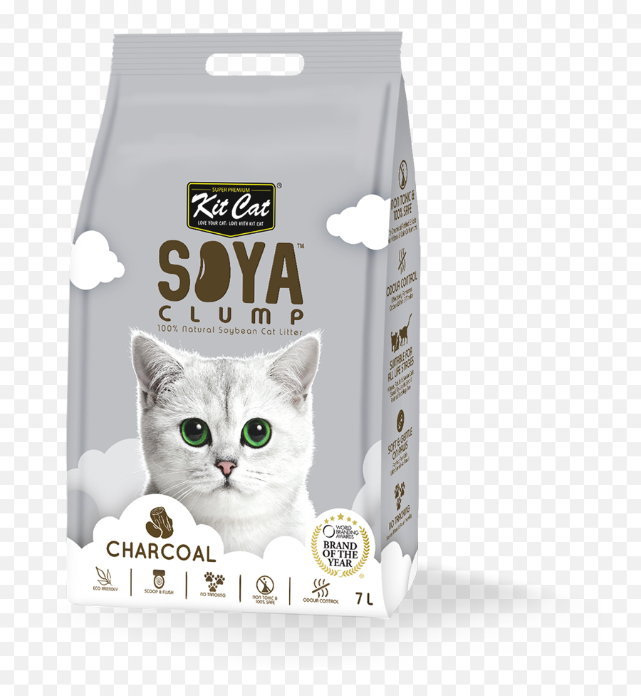 Kit Cat Soybean Litter Soya Clump Charcoal 7l - Kit Cat Kit Cat Soyaclump Soybean Litter Charcoal Emoji,Cat Using Litter Box Emoticon