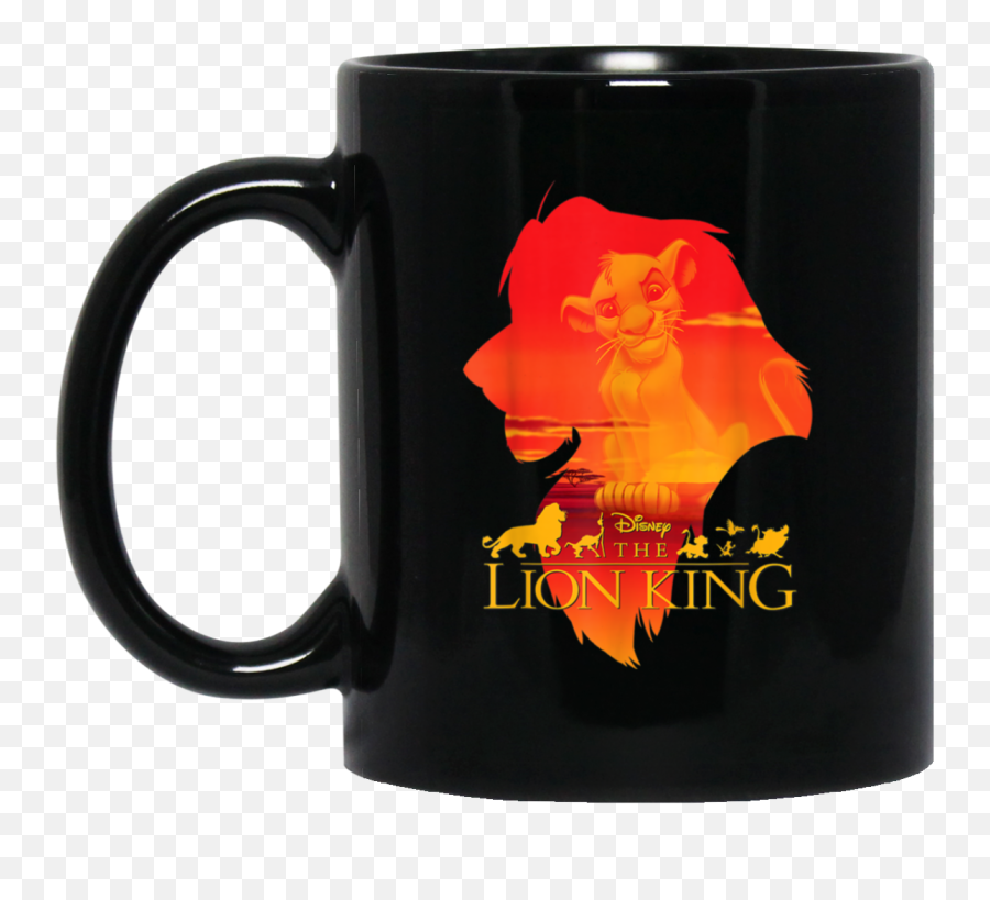 Disney Lion King Simba Silhouette Fill - Friends Tv Series 25th Anniversary Cup 11 Oz And 15 Oz Black Coffee Mug Ideas Emoji,Lion King Emotions