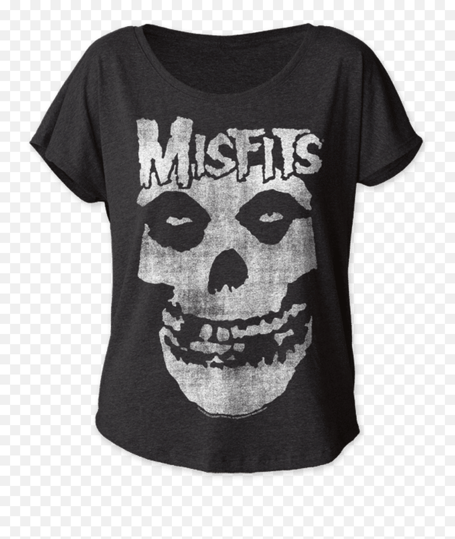 Womenu0027s Misfits Skull Dolman T - Shirt Misfits Band T Shirt Emoji,Skull Emoticon Small