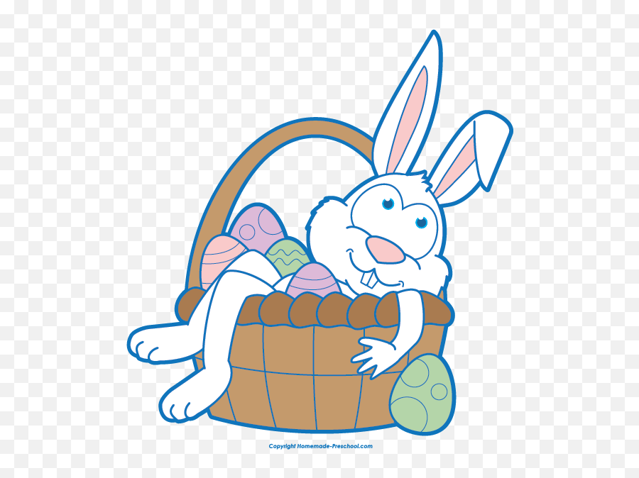 Clipart Happy Easter Basket Clipart - Easter Bunny Free Clipart Emoji,Emoticon Easter Basket