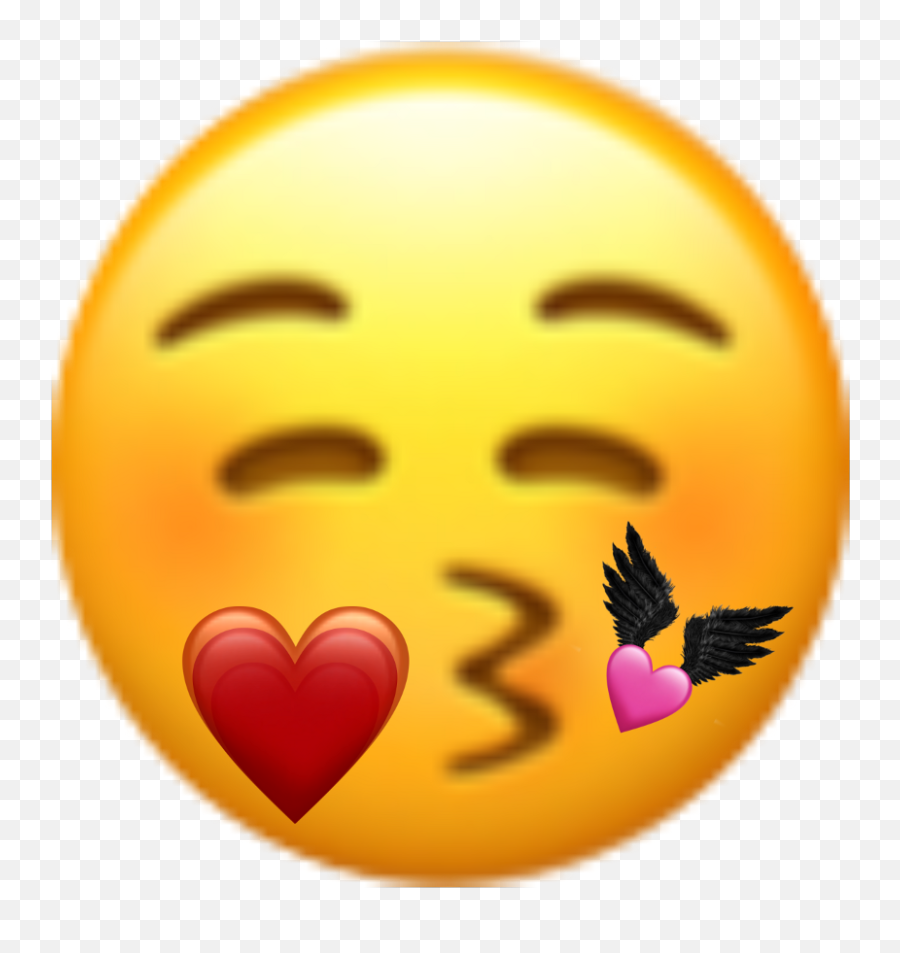 Love Heart Kiss Smoch Wing Blush Emoji Pixle22 Clipart - Transparent Png Blushing Emoji Hearts,Kiss Face Emoji