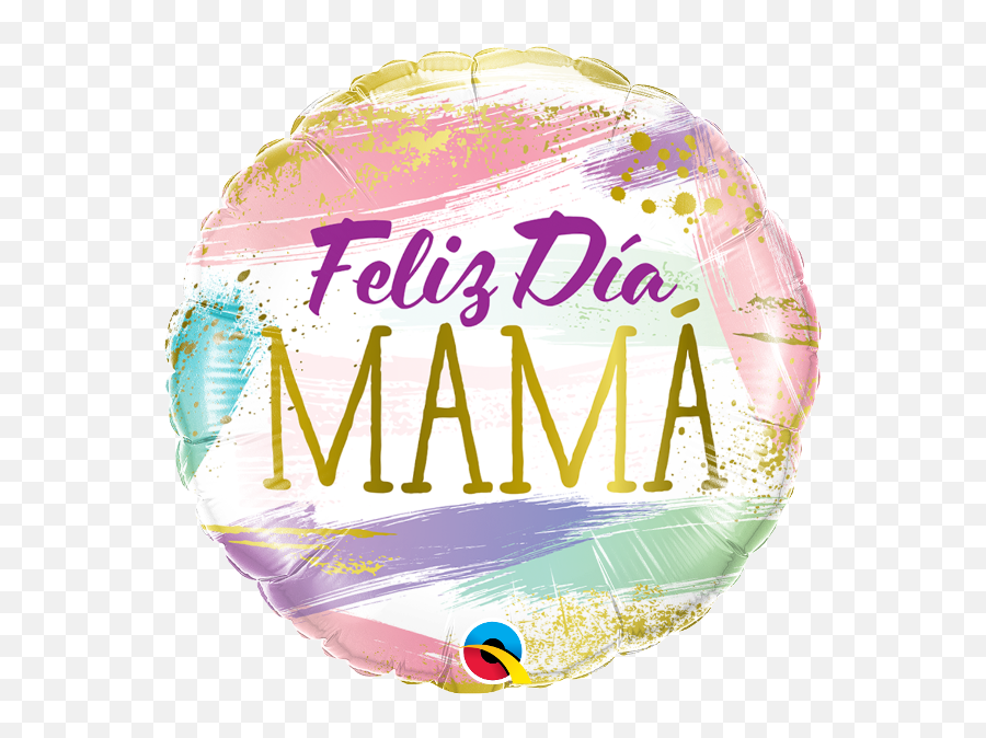 18 Round Feliz Dia Mama Color Swashes Foil Balloon - Language Emoji,Fiesta De Cumplea?os De Emojis