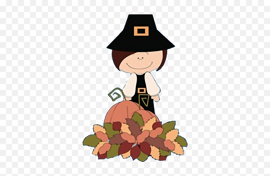 Thanksgiving Pilgrim Boy Sticker By Salulilbug - Fictional Character Emoji,Pilgrim Emoji