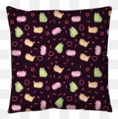 Animal Print Pattern Cute Kawaii Style Cat Kitten Kitty On Dark Background Pillow Cover U2022 Pixers U2022 We Live To Change - Kawaii Dark Background Emoji,Emotion Icon Pillow
