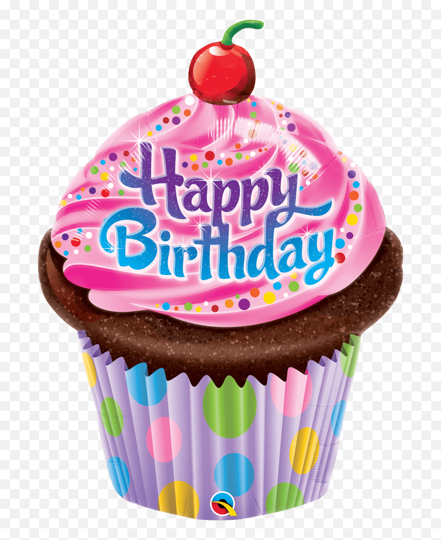 Muotofoliopallot - Cupcake Balloons Happy Birthday Emoji,Emoji Shamppanja