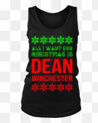 All I Want For Christmas Is Dean - Sleeveless Emoji,Supernatural-dean Winchester Emoticons