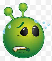 Smiley Green Alien Worried Clipart Emoji,Clipart Emoticons Huh