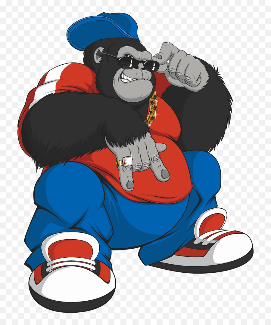 Download Gorilla Cool Cartoon - Cool Gorilla Emoji,Google Gorilla Emoticon