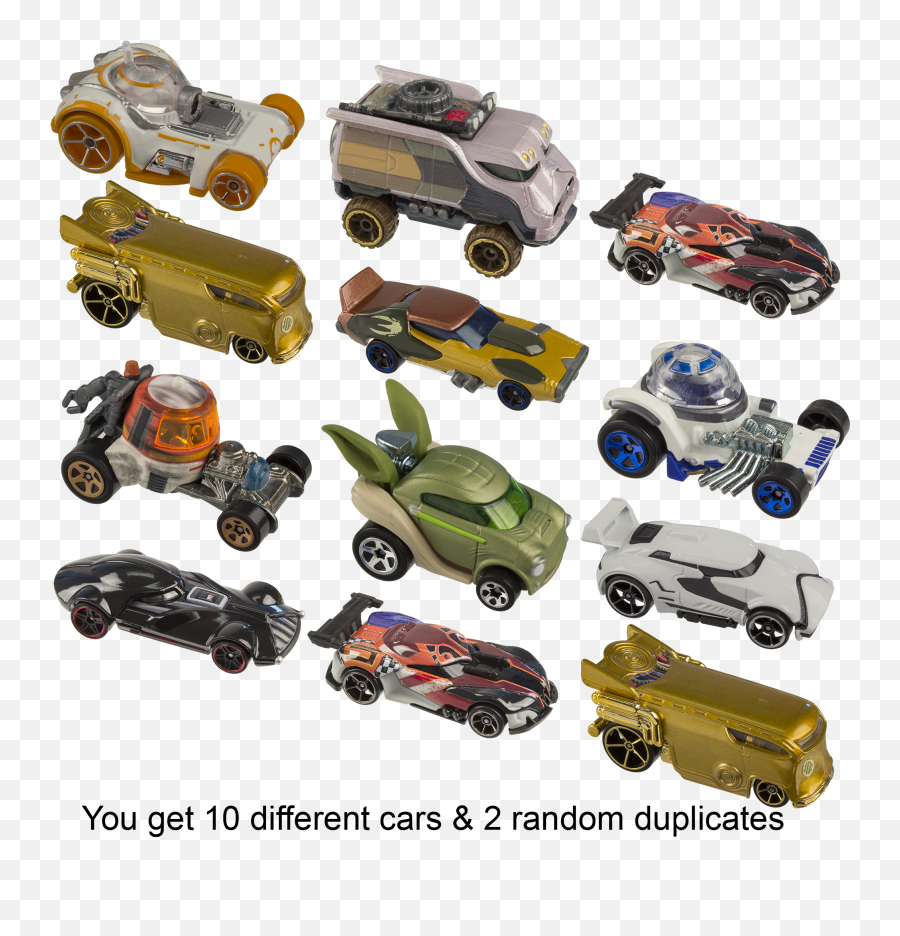 12 - Pack Hot Wheels Star Wars Die Cast Cars Emoji,Emotion Clouds Judgement Star Wars