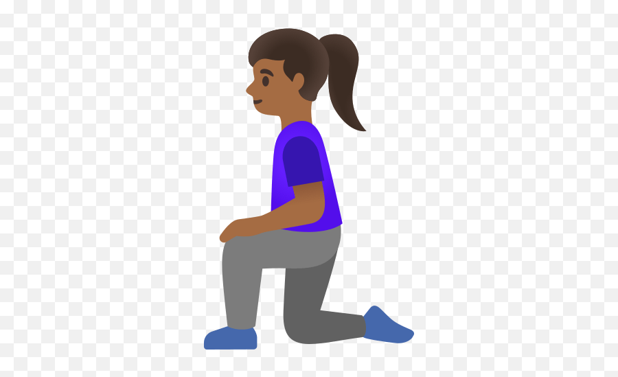 U200d Woman With Knees In Medium Dark Skin Tone - Girl On Kneeling Clipart Emoji,Woman Emoticon