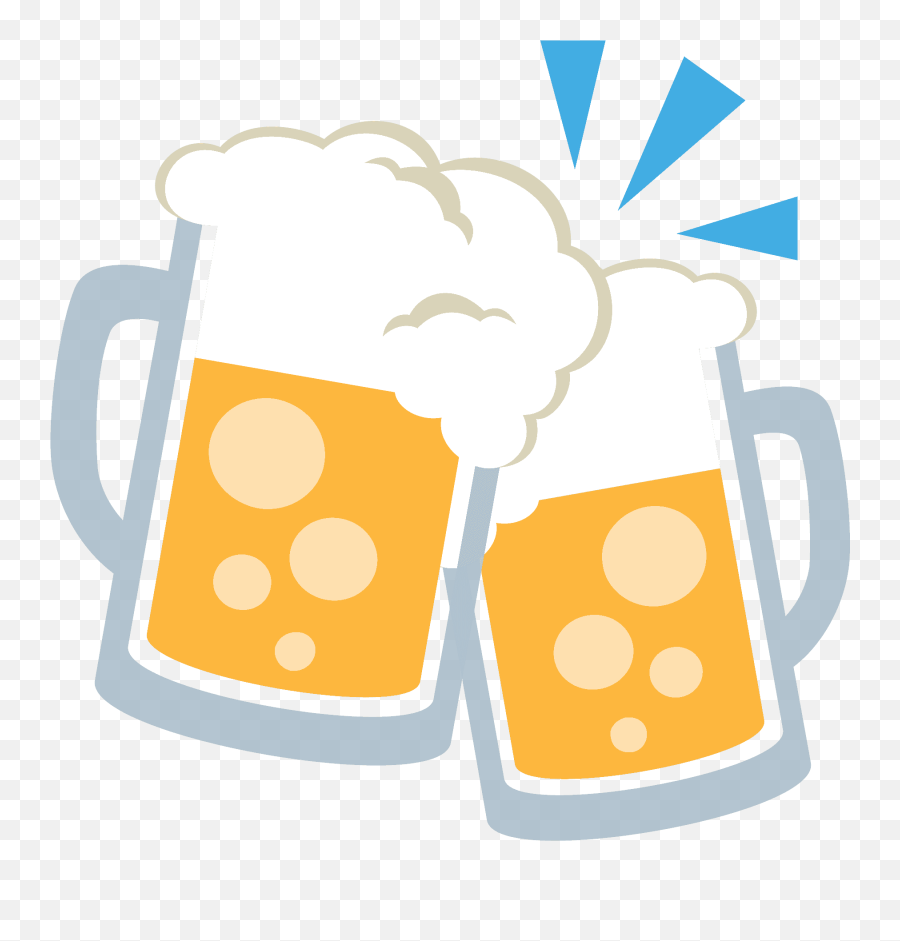 Clinking Beer Mugs Emoji Clipart - Beer Emoji Vector,Beer Emoji