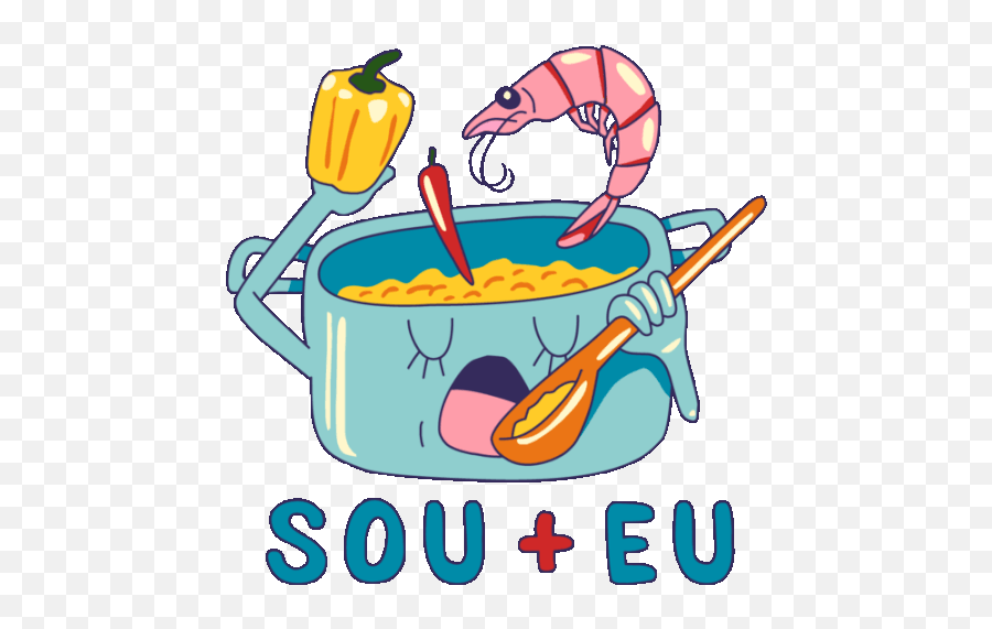 Seafood Stew Says Love Myself In Portuguese Sticker - Fullof Emoji,Who? Me? Emotion