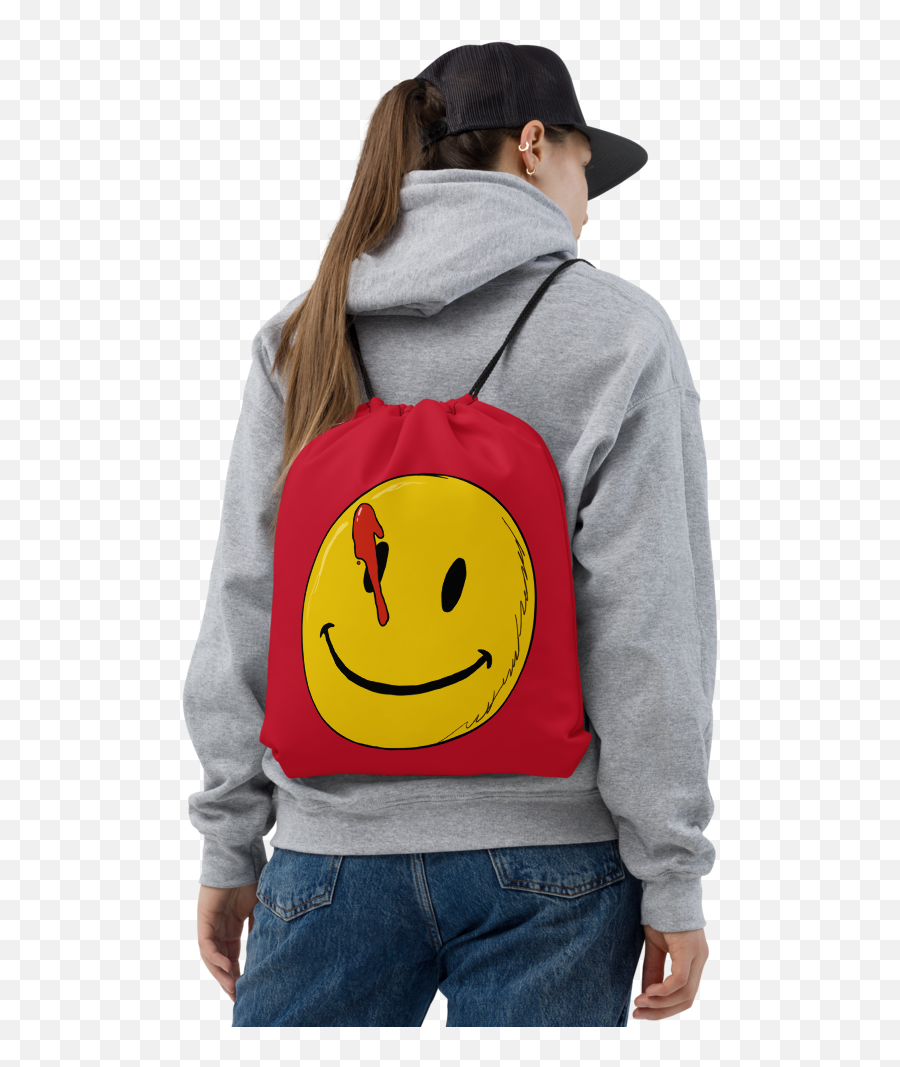 Watchmen Handdrawn Smiley Face Drawstring Bag Emoji,Backpack Emoji