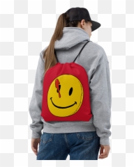 Watchmen Handdrawn Smiley Face Drawstring Bag Emoji,Backpack Emoji