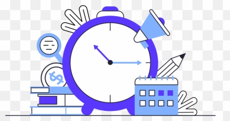 Timemanagement With Alarm Clock Books Magnifier Speaker Emoji,Speaker Emoji Png